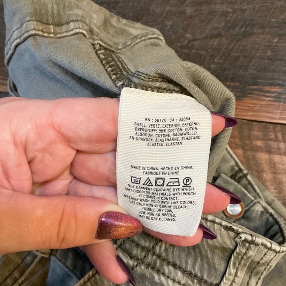Anthropologie Pilcro Camo Utility Pants Women’s 25 Slim Straight Olive Green - Picture 6 of 7